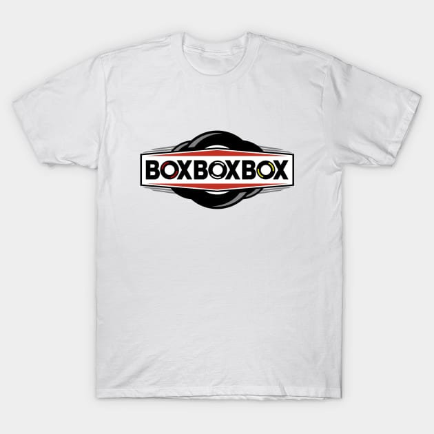 Box Box Box Formula 1 Tyre Choice Compound Design T-Shirt by DavidSpeedDesign